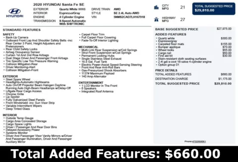 Another view of 2020 Hyundai Santa Fe SE for sale in Duluth, GA at Autoplex Atlanta