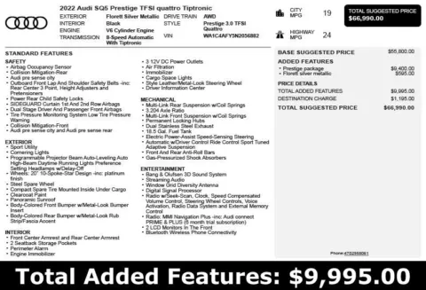 Another view of 2022 Audi SQ5 Prestige for sale in Duluth, GA at Autoplex Atlanta