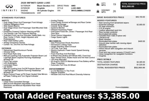 Another view of 2020 INFINITI QX60 LUXE for sale in Duluth, GA at Autoplex Atlanta