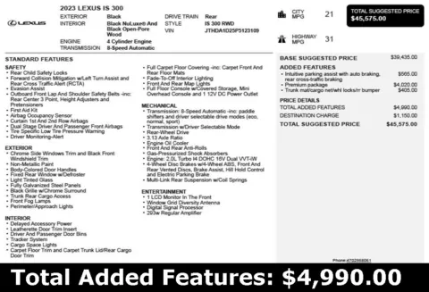 Another view of 2023 Lexus IS 300 for sale in Duluth, GA at Autoplex Atlanta