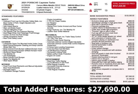 Another view of 2021 Porsche Cayenne Turbo for sale in Duluth, GA at Autoplex Atlanta