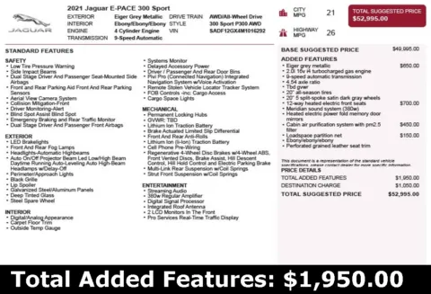 Another view of 2021 Jaguar E-PACE 300 Sport for sale in Duluth, GA at Autoplex Atlanta