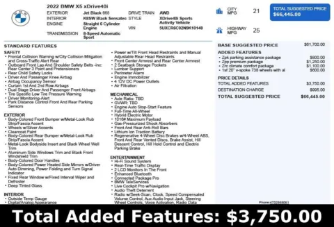 Another view of 2022 BMW X5 xDrive40i for sale in Duluth, GA at Autoplex Atlanta