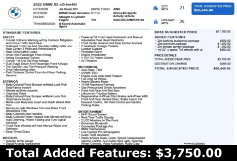 Another view of 2022 BMW X5 xDrive40i for sale in Duluth, GA at Autoplex Atlanta