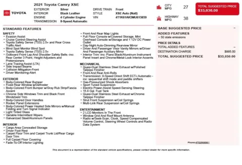 Another view of 2021 Toyota Camry XSE for sale in Duluth, GA at Autoplex Atlanta