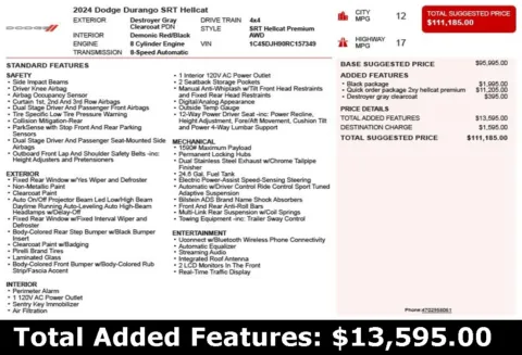 Another view of 2024 Dodge Durango SRT Hellcat for sale in Duluth, GA at Autoplex Atlanta