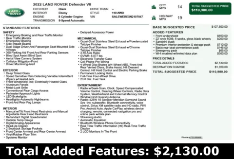 Another view of 2022 Land Rover Defender 110 V8 for sale in Duluth, GA at Autoplex Atlanta