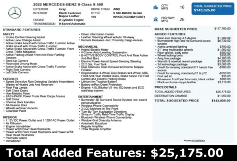 Another view of 2022 Mercedes-Benz S-Class S 580 for sale in Duluth, GA at Autoplex Atlanta