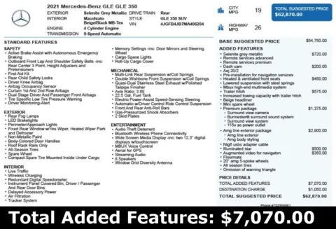 Another view of 2021 Mercedes-Benz GLE 350 for sale in Duluth, GA at Autoplex Atlanta