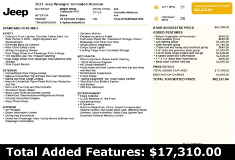 Another view of 2021 Jeep Wrangler Unlimited Rubicon for sale in Duluth, GA at Autoplex Atlanta