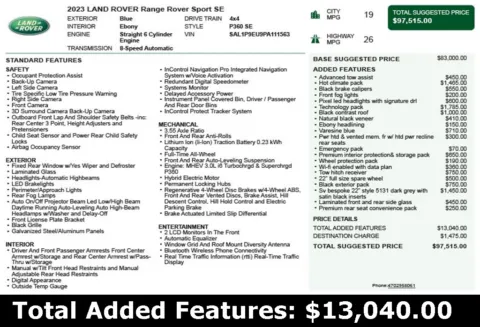 Another view of 2023 Land Rover Range Rover Sport SE for sale in Duluth, GA at Autoplex Atlanta