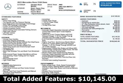 Another view of 2023 Mercedes-Benz AMG EQS for sale in Duluth, GA at Autoplex Atlanta