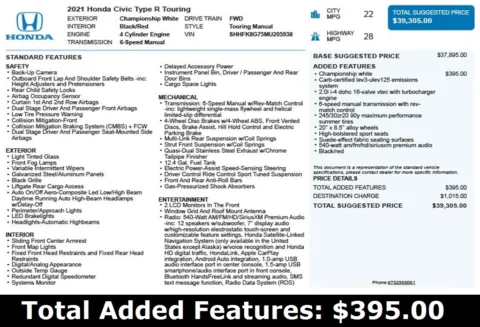 Another view of 2021 Honda Civic Type R Touring for sale in Duluth, GA at Autoplex Atlanta