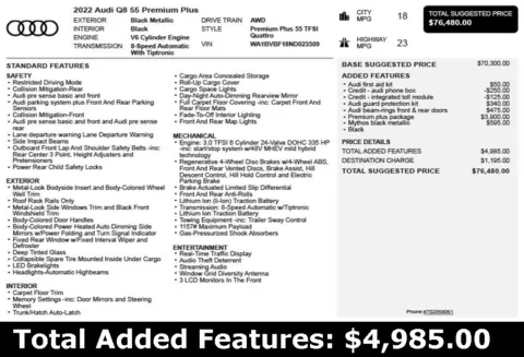 Another view of 2022 Audi Q8 55 Premium Plus for sale in Duluth, GA at Autoplex Atlanta