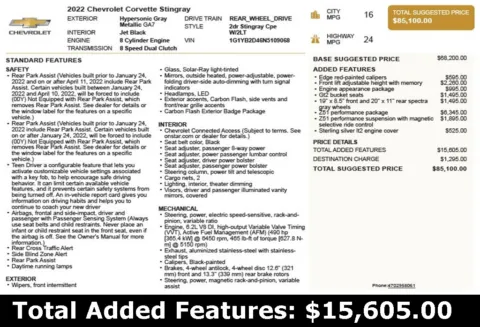 Another view of 2022 Chevrolet Corvette Stingray for sale in Duluth, GA at Autoplex Atlanta