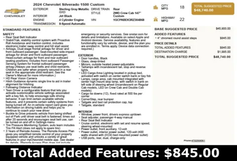 Another view of 2024 Chevrolet Silverado 1500 Custom for sale in Duluth, GA at Autoplex Atlanta