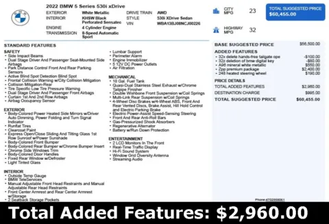 Another view of 2022 BMW 5 Series 530i xDrive for sale in Duluth, GA at Autoplex Atlanta