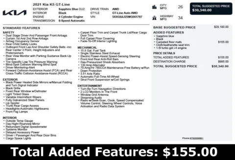 Another view of 2021 Kia K5 GT-Line for sale in Duluth, GA at Autoplex Atlanta