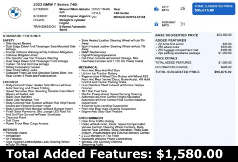 Another view of 2023 BMW 7 Series 740i for sale in Duluth, GA at Autoplex Atlanta