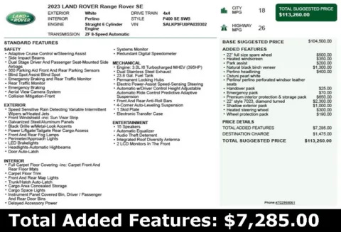 Another view of 2023 Land Rover Range Rover SE for sale in Duluth, GA at Autoplex Atlanta