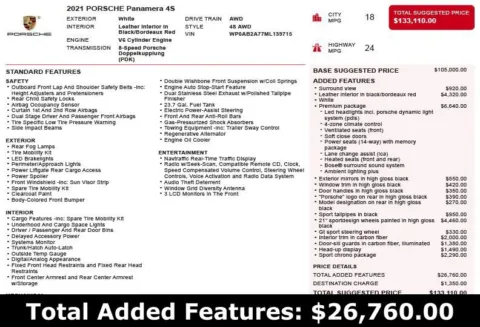 Another view of 2021 Porsche Panamera 4S for sale in Duluth, GA at Autoplex Atlanta