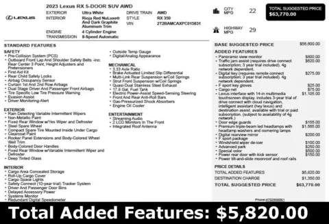 Another view of 2023 Lexus RX 350 F Sport Handling for sale in Duluth, GA at Autoplex Atlanta