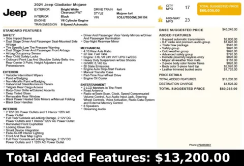 Another view of 2021 Jeep Gladiator Mojave for sale in Duluth, GA at Autoplex Atlanta
