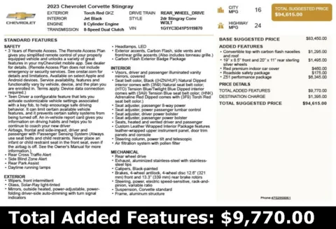 Another view of 2023 Chevrolet Corvette Stingray for sale in Duluth, GA at Autoplex Atlanta