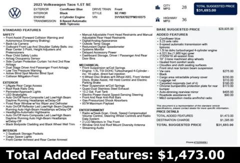 Another view of 2023 Volkswagen Taos 1.5T SE for sale in Duluth, GA at Autoplex Atlanta