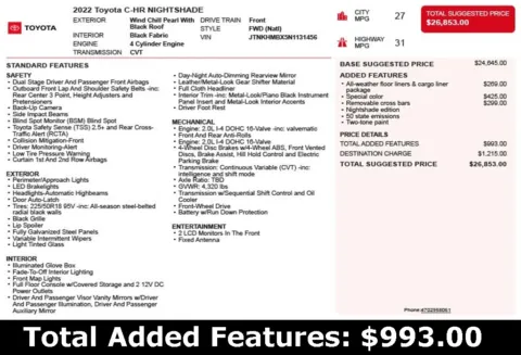 Another view of 2022 Toyota C-HR Nightshade for sale in Duluth, GA at Autoplex Atlanta