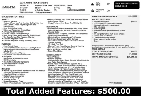 Another view of 2021 Acura RDX for sale in Duluth, GA at Autoplex Atlanta