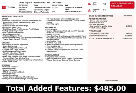 Another view of 2022 Toyota Tacoma TRD Off-Road for sale in Duluth, GA at Autoplex Atlanta