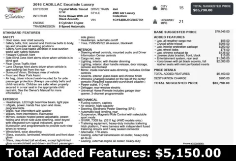 Another view of 2016 Cadillac Escalade Luxury for sale in Duluth, GA at Autoplex Atlanta