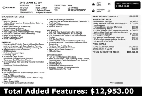 Another view of 2018 Lexus LC 500 for sale in Duluth, GA at Autoplex Atlanta