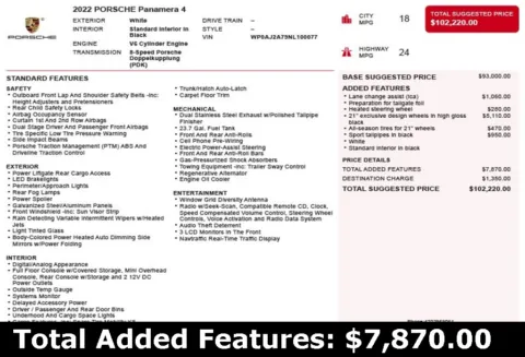 Another view of 2022 Porsche Panamera 4 for sale in Duluth, GA at Autoplex Atlanta