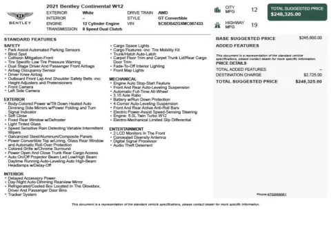 Another view of 2021 Bentley Continental GT W12 for sale in Duluth, GA at Autoplex Atlanta