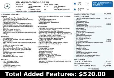 Another view of 2024 Mercedes-Benz CLE 300 for sale in Duluth, GA at Autoplex Atlanta