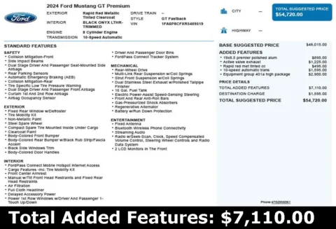 Another view of 2024 Ford Mustang GT Premium for sale in Duluth, GA at Autoplex Atlanta