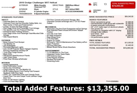 Another view of 2019 Dodge Challenger SRT Hellcat for sale in Duluth, GA at Autoplex Atlanta