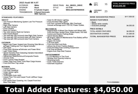Another view of 2023 Audi S8 4.0T for sale in Duluth, GA at Autoplex Atlanta