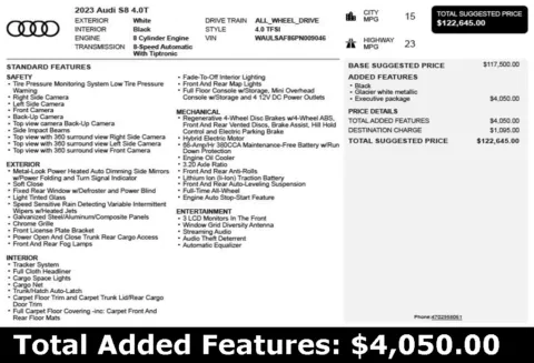 Another view of 2023 Audi S8 4.0T for sale in Duluth, GA at Autoplex Atlanta