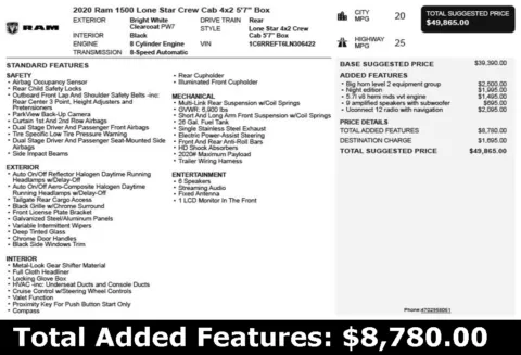 Another view of 2020 Ram 1500 Big Horn/Lone Star for sale in Duluth, GA at Autoplex Atlanta