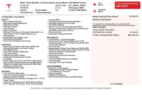 Another view of 2021 Tesla Model 3 Performance for sale in Duluth, GA at Autoplex Atlanta