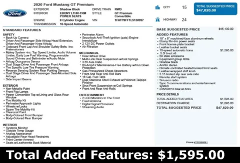Another view of 2020 Ford Mustang GT Premium for sale in Duluth, GA at Autoplex Atlanta