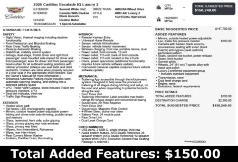 Another view of 2025 Cadillac Escalade IQ Luxury 2 for sale in Duluth, GA at Autoplex Atlanta