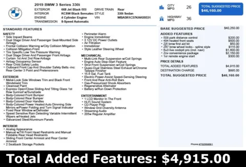 Another view of 2019 BMW 3 Series 330i for sale in Duluth, GA at Autoplex Atlanta