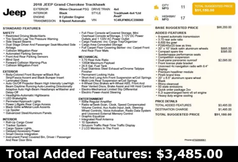 Another view of 2018 Jeep Grand Cherokee Trackhawk for sale in Duluth, GA at Autoplex Atlanta