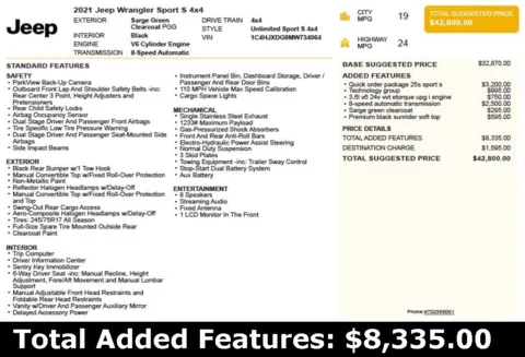 Another view of 2021 Jeep Wrangler Unlimited Sport S for sale in Duluth, GA at Autoplex Atlanta