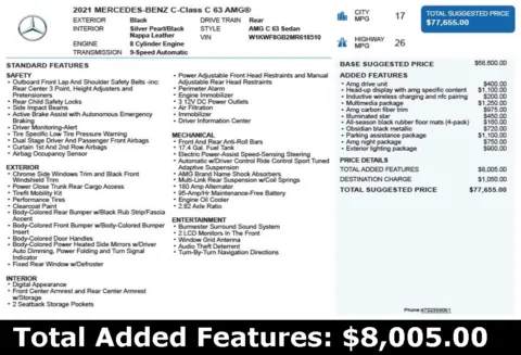Another view of 2021 Mercedes-Benz C-Class C 63 AMG for sale in Duluth, GA at Autoplex Atlanta