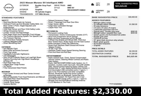 Another view of 2023 Nissan Murano SV for sale in Duluth, GA at Autoplex Atlanta